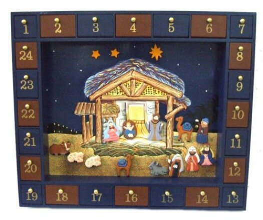 wooden nativity advent calendar