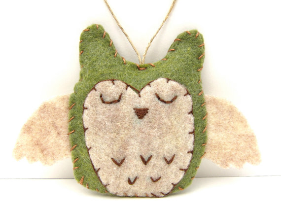 Woodland owl christmas ornament
