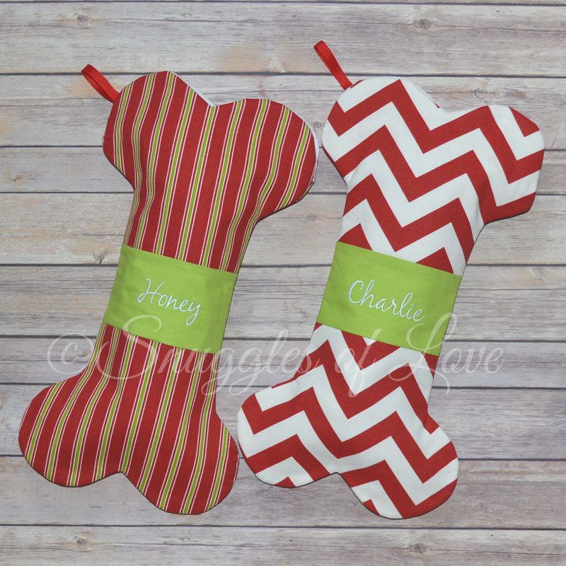 Personalized Dog Bone Christmas Stocking