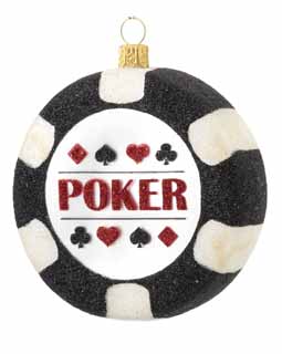 Glitter Poker Chip Ornament