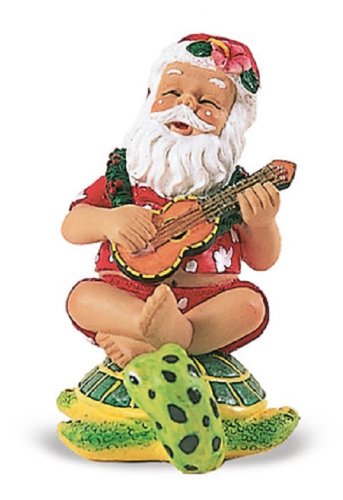trumming Santa on Honu Ornament