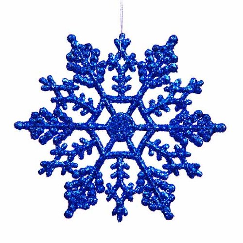 Lavish Blue Glitter Snowflake Ornament Set