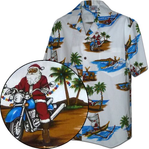 Santa in Paradise Hawaiian Shirt White