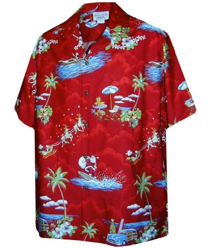 Santa Beach Hawaiian Shirt (various colors)