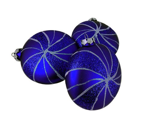Blue Glitter Swirl Christmas Ornaments