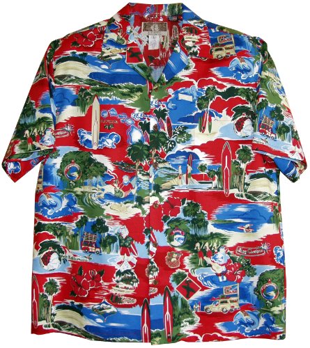 Mens Christmas Hawaiian Style Shirt