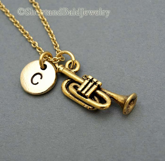 Monogrammed Trumpet Necklace