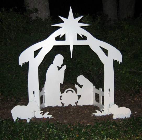 outdoor silhouette nativity scene